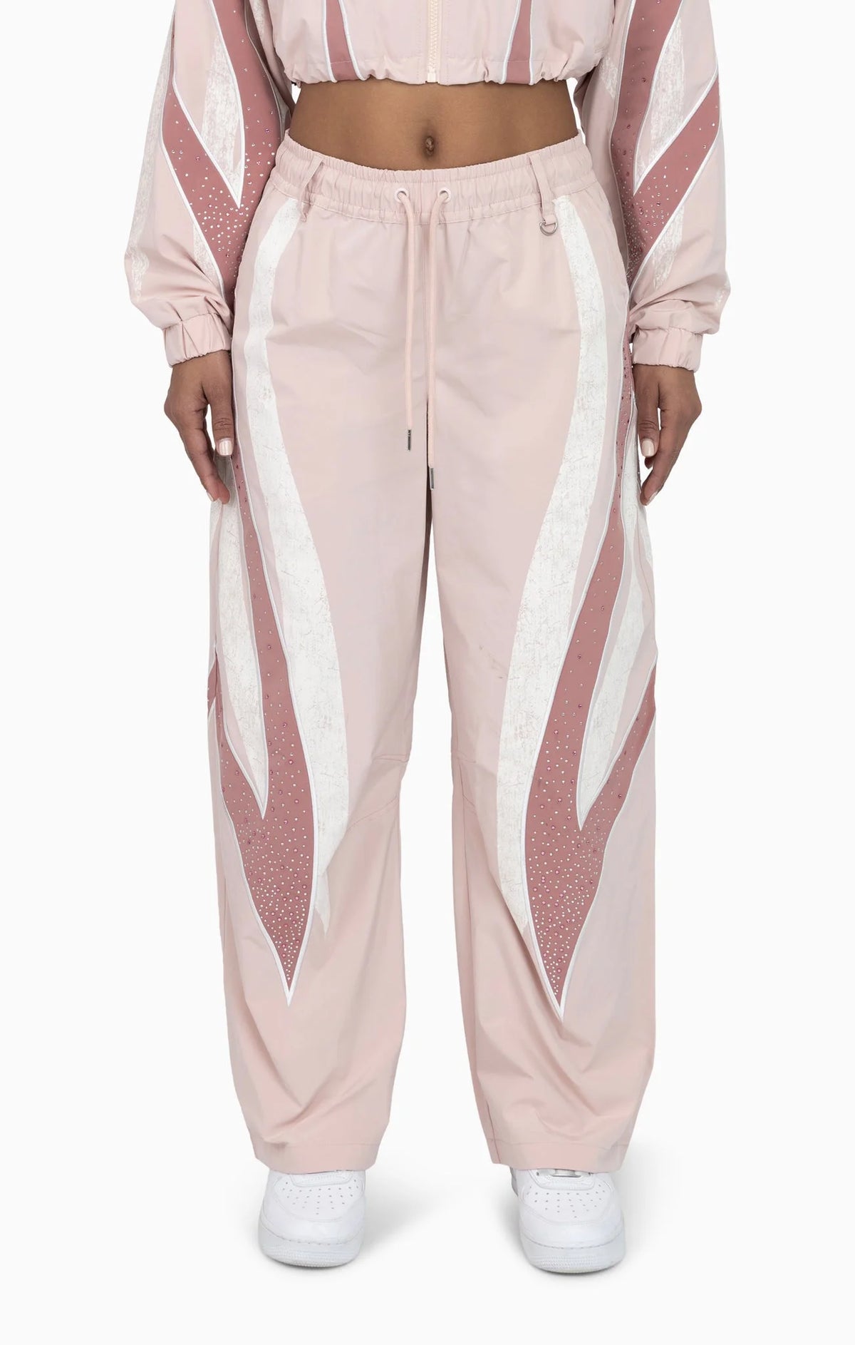 Women's Rhinestone Panel Windbreaker Outfit
