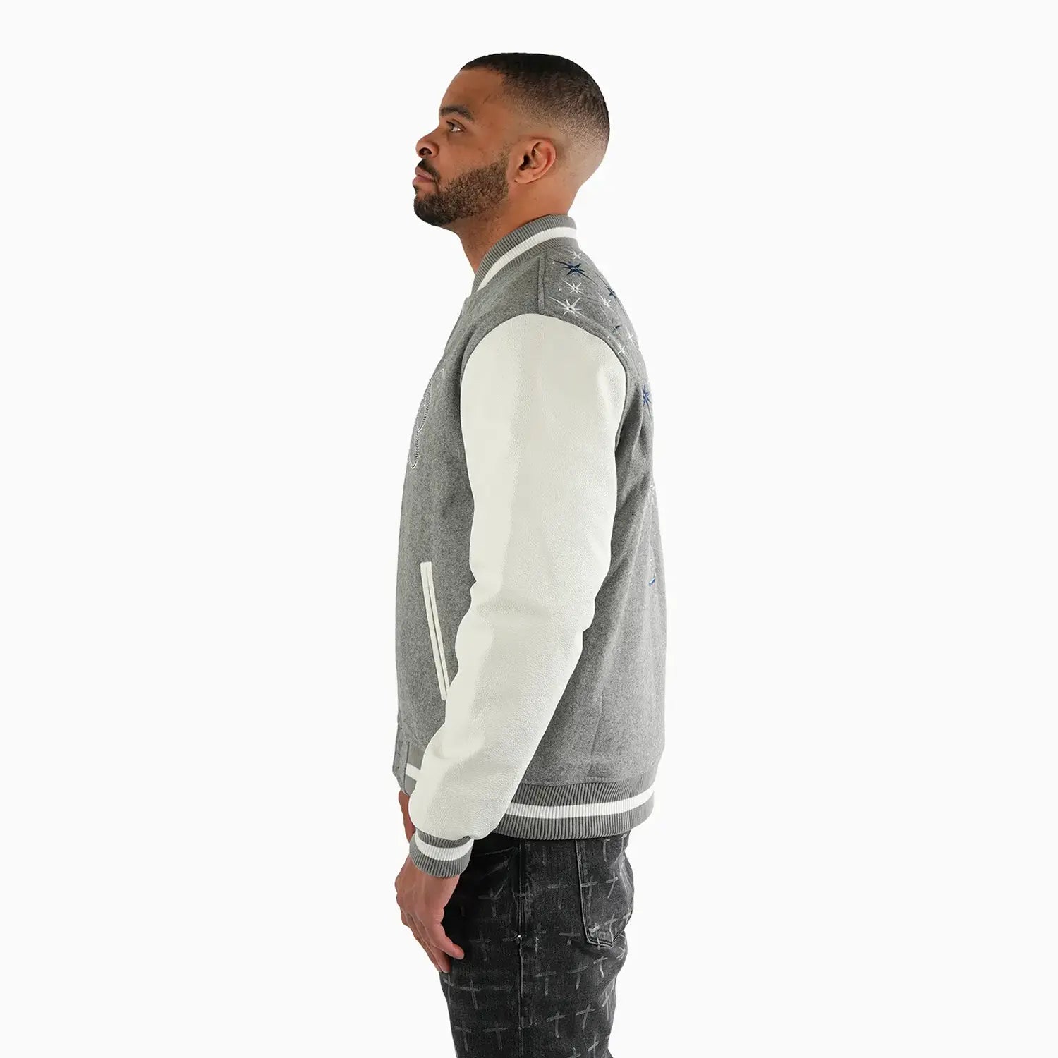 Men's Starlight Wool Varsity Jacket Savar - Tops and Bottoms USA