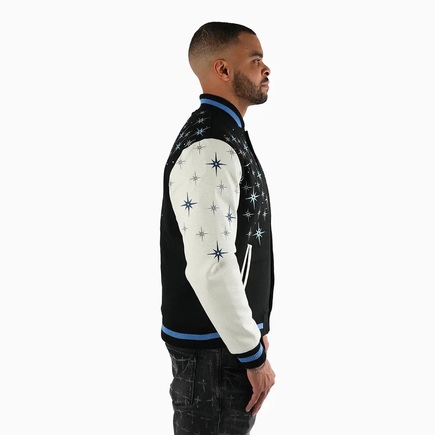 Men's Starlight Wool Varsity Jacket Savar - Tops and Bottoms USA