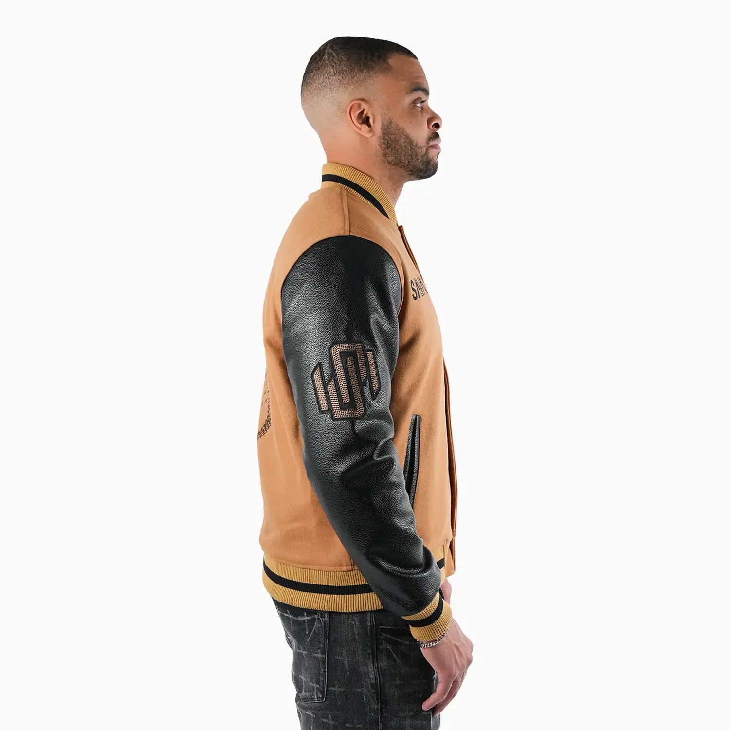 Men's Faded Wool Varsity Jacket Savar - Tops and Bottoms USA