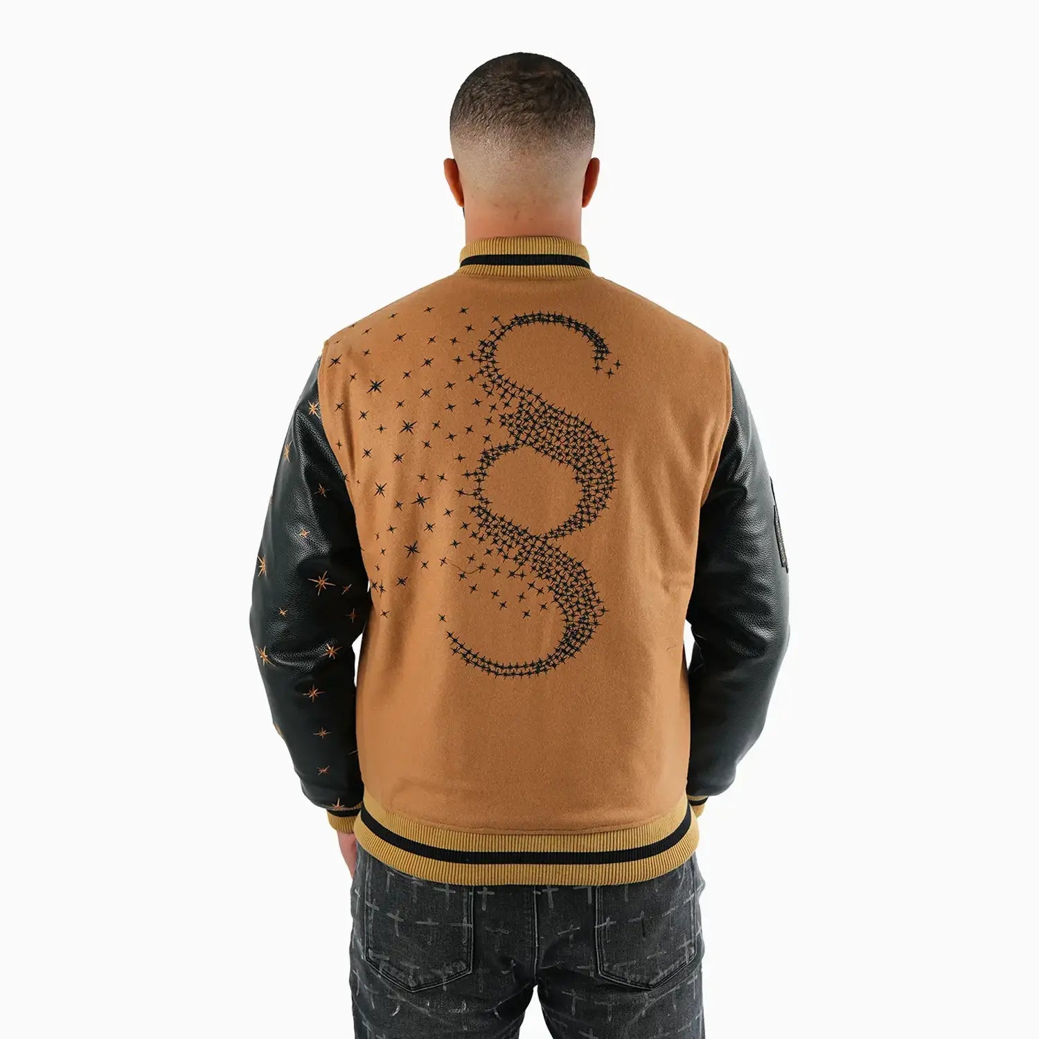 Men's Faded Wool Varsity Jacket Savar - Tops and Bottoms USA