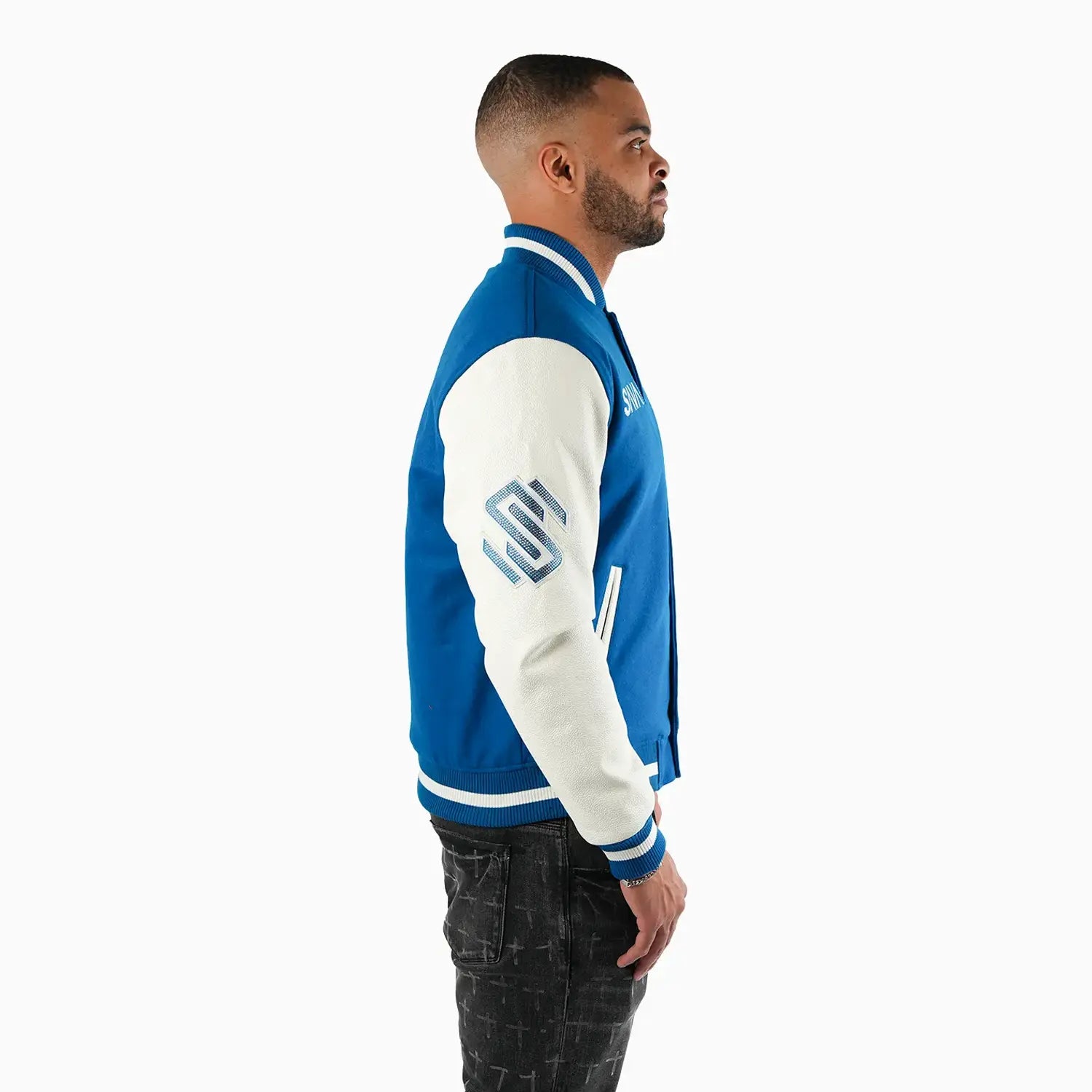 Men's Faded Wool Varsity Jacket Savar - Tops and Bottoms USA