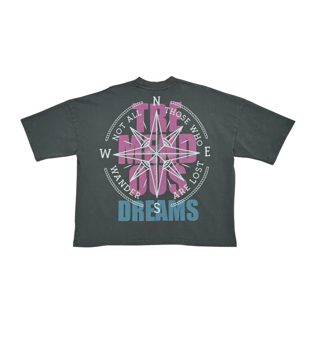 Men's Wide Crop Fit Drop Shoulders T-Shirt Stray - Tops and Bottoms USA