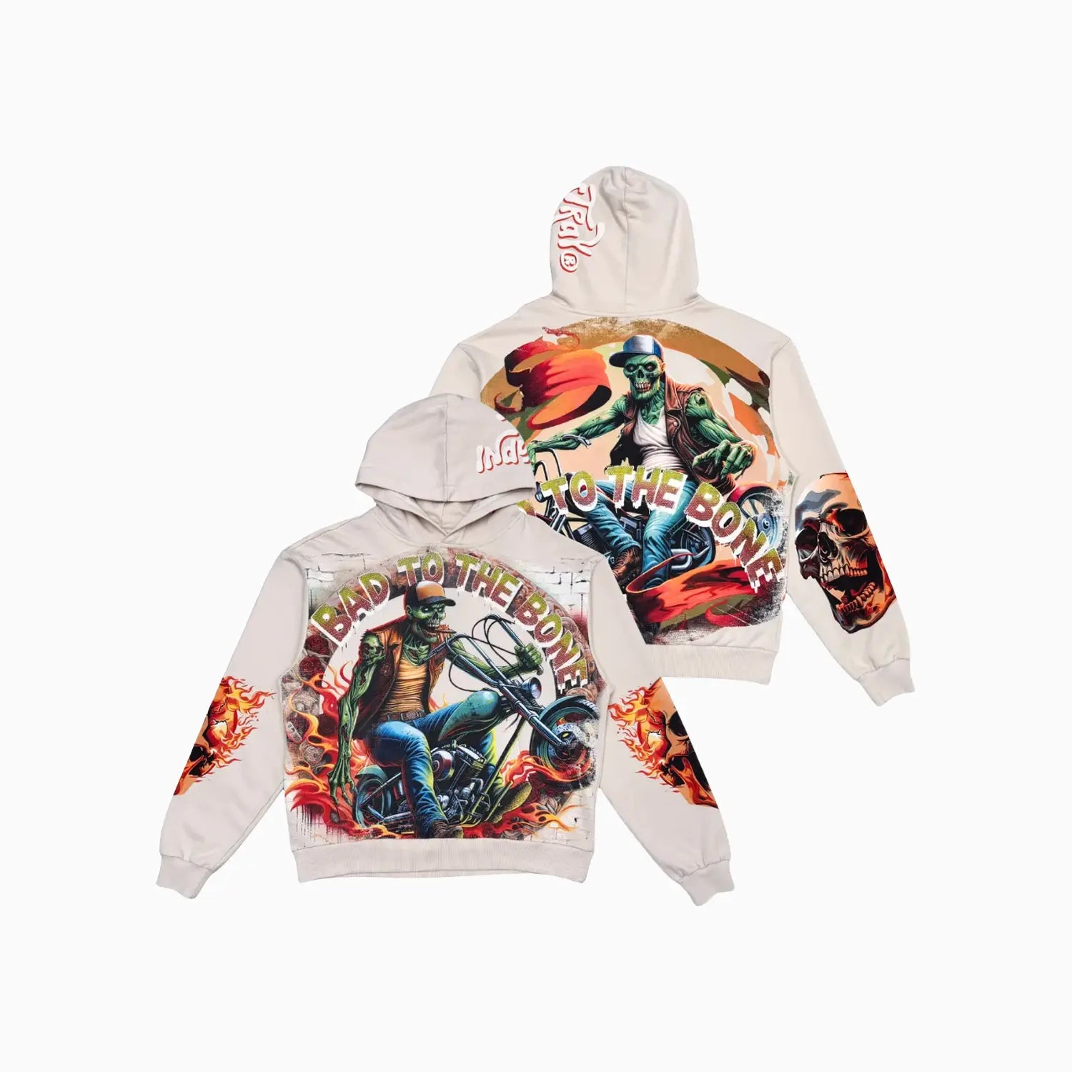 Men's Bad to the Bone Motorcycle Graphic Hoodie