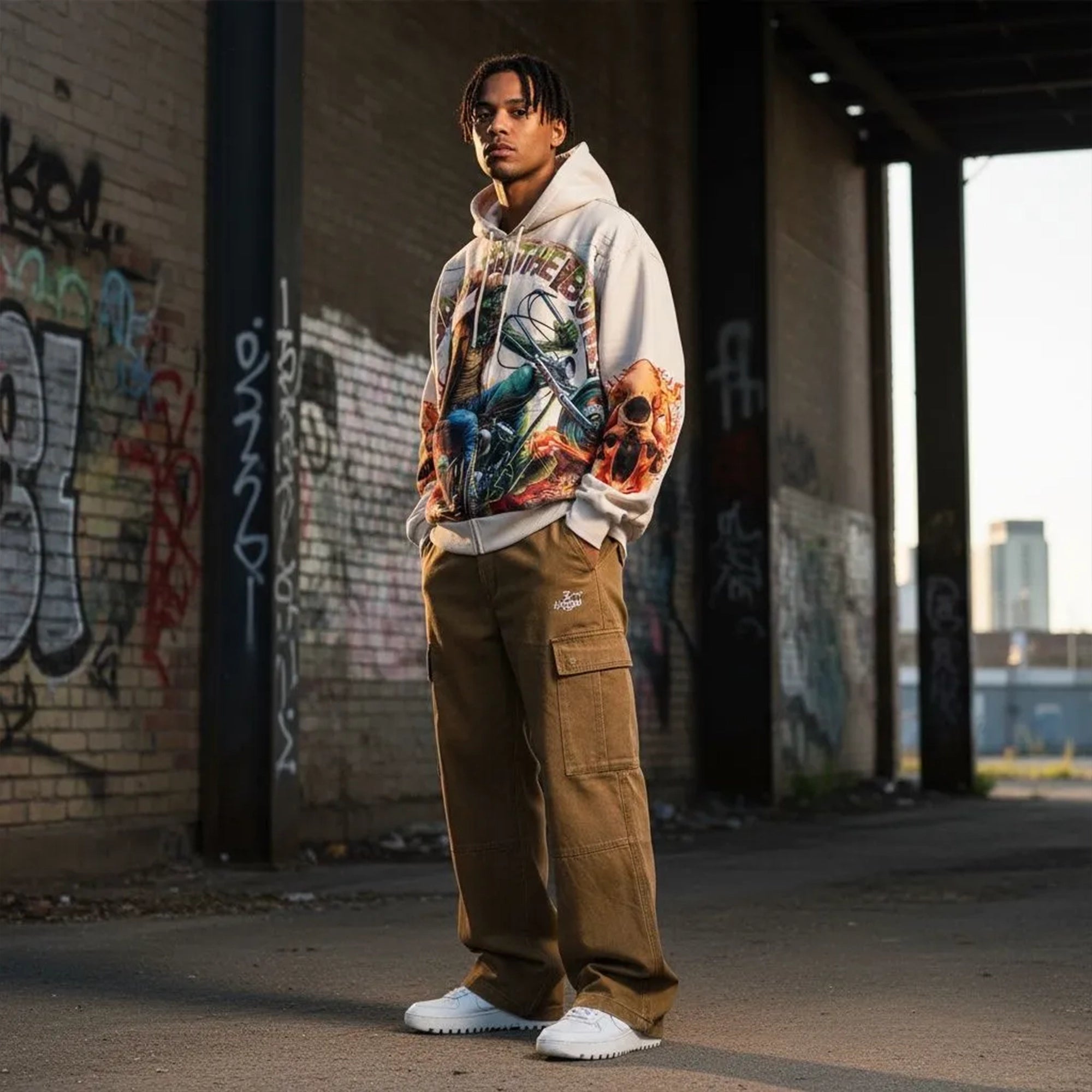 Men's Bad to the Bone Motorcycle Graphic Hoodie