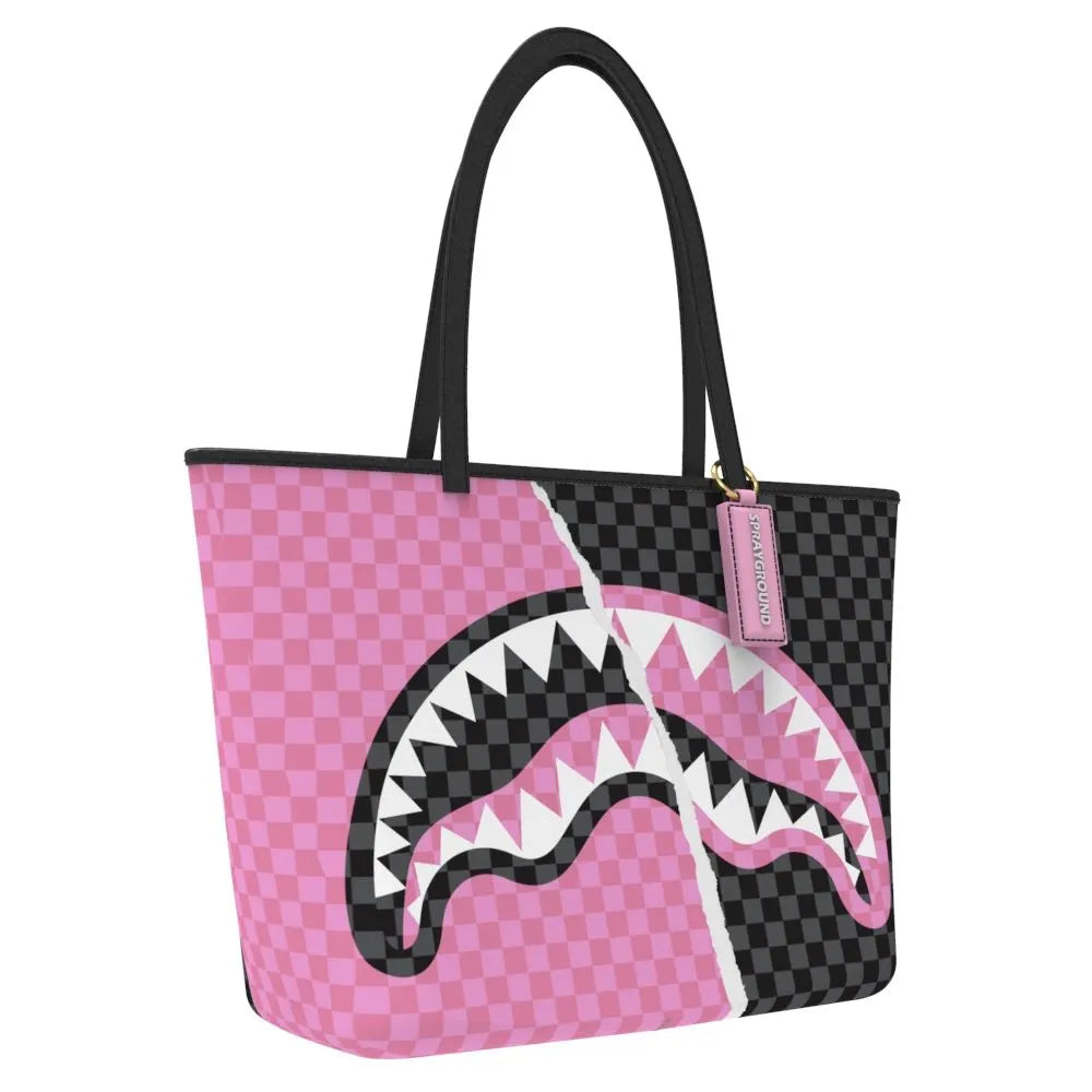 Pink And Black Tear Sip Tote Bag