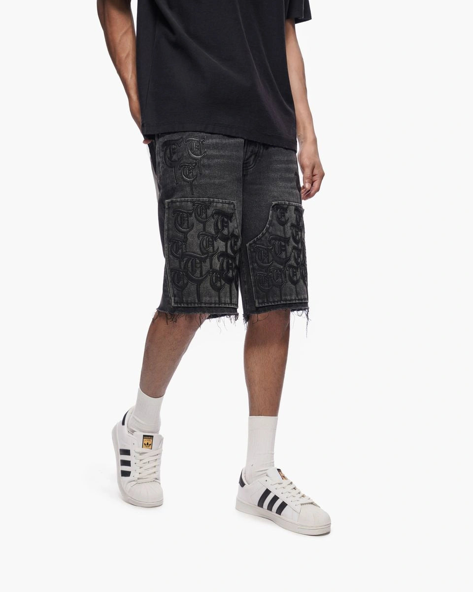 Men's Trnchs Script Denim Shorts