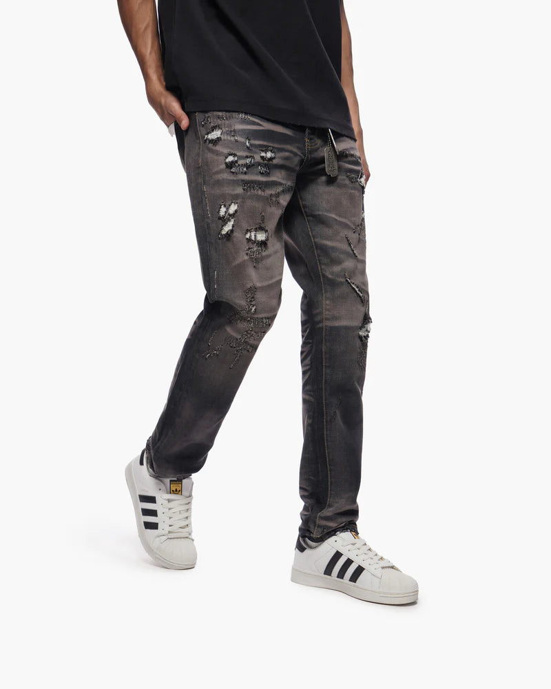 Men's TYRANT Black Wash Straight Denim Pant
