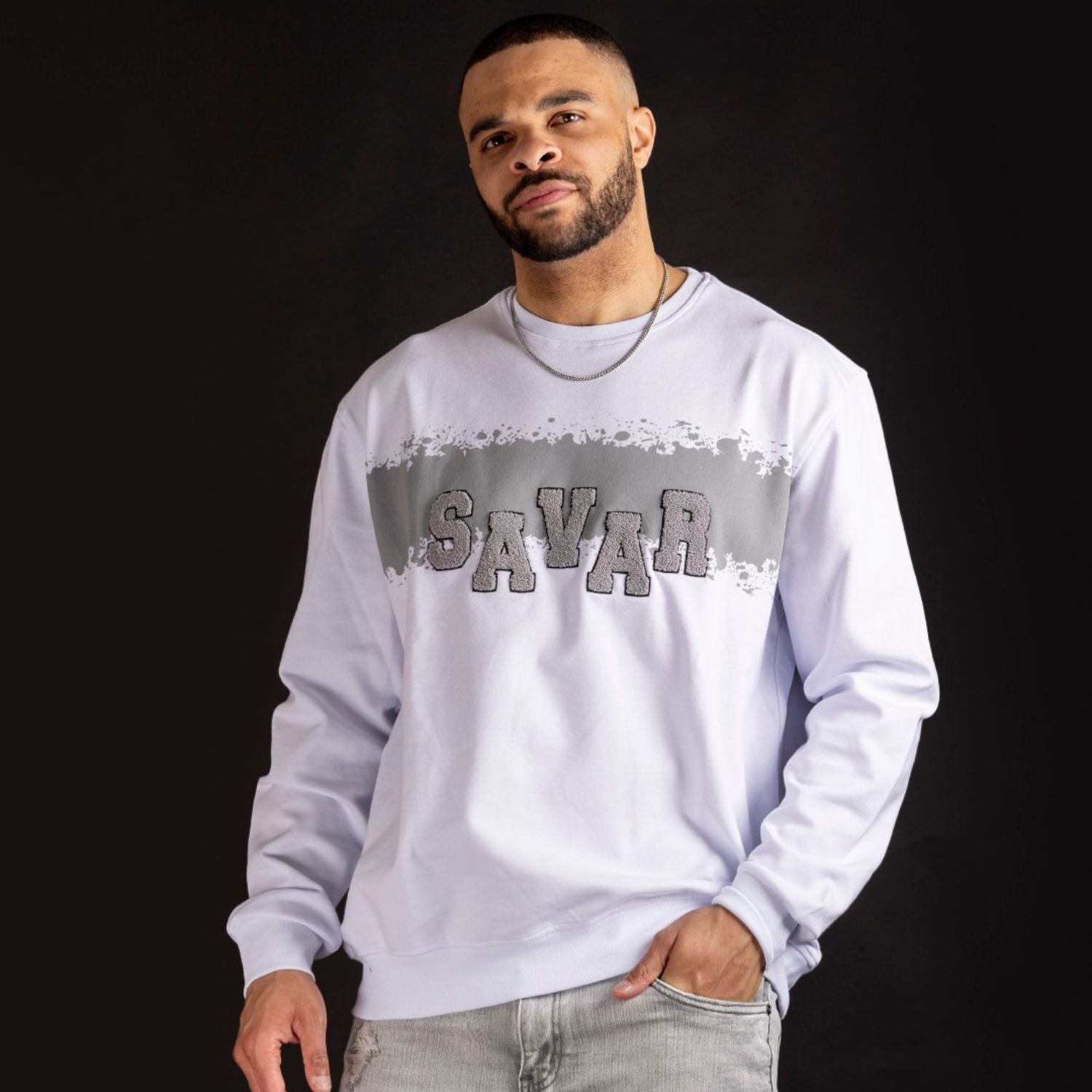 Men's Splash Crew Neck Sweatshirt Savar - Tops and Bottoms USA