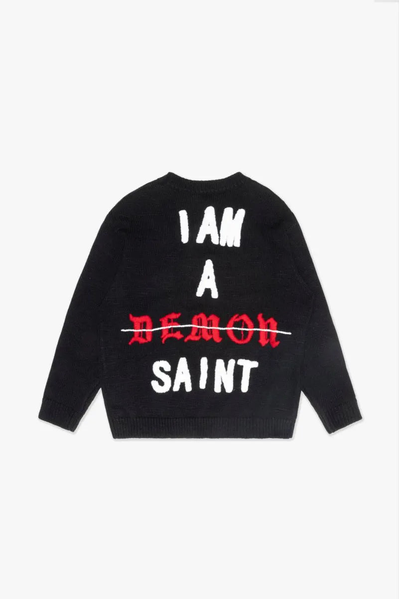 Men's Altered Crew Neck Black Sweatshirt