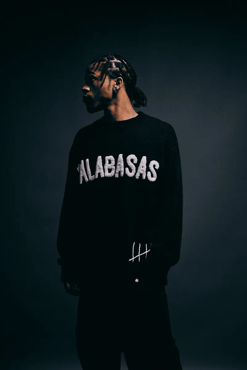 Men's Altered Crew Neck Black Sweatshirt