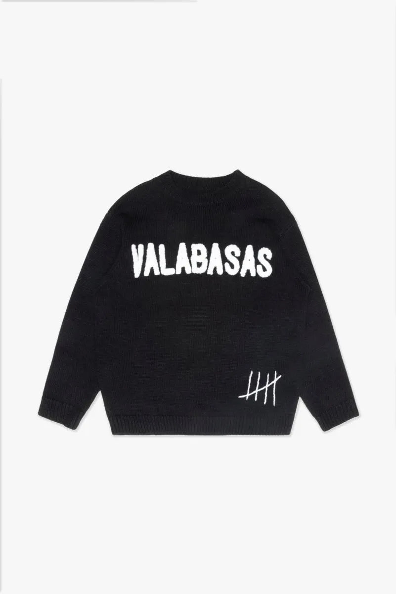Valabasas Men's Altered Crew Neck Black Sweatshirt Valabasas Men's Altered Crew Neck Black Sweatshirt