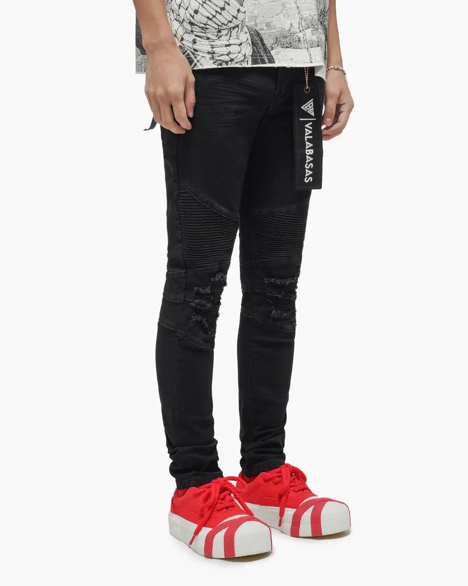 Men's Mr Biker Black Jeans Pant