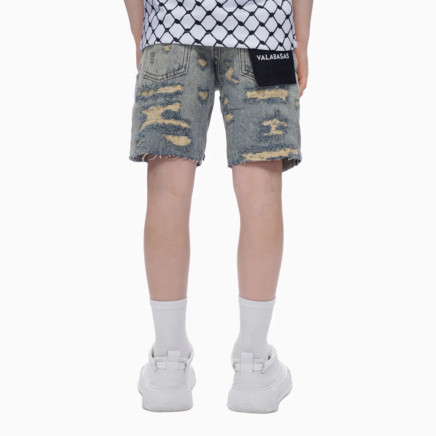 Kid's Incise Denim Shorts Valabasas - Tops and Bottoms USA