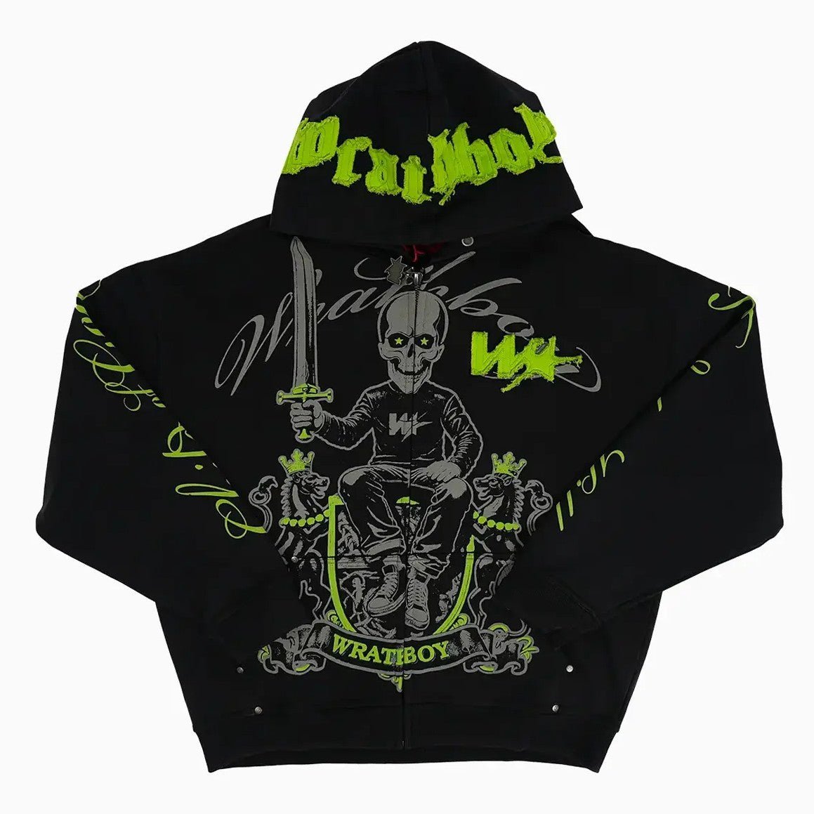 Men's 3 Sword Full Zip Hoodie Wrath Boy - Tops and Bottoms USA