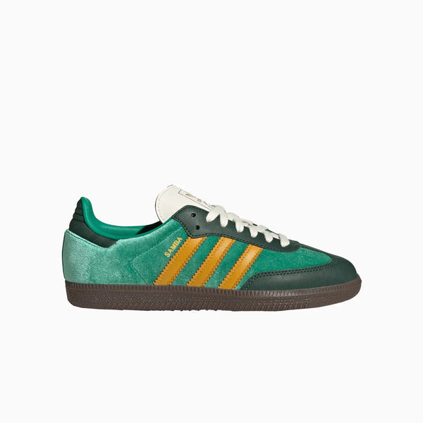 adidas Women's Originals Samba OG "Green Preloved Yellow Velvet"