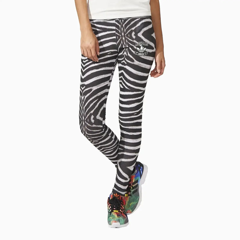 Adidas Women's Originals Zebra Stripe Print Leggings