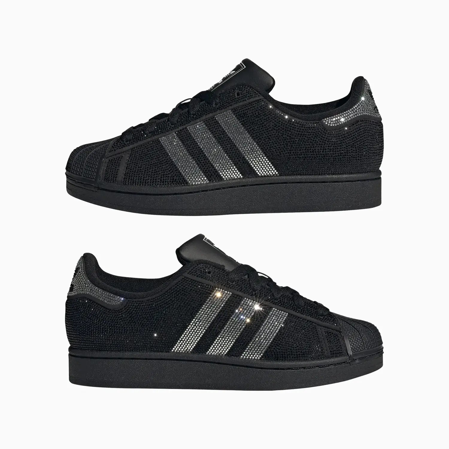 adidas gazelle silver green womens adidas Women's Superstar II "Rhinestone Black Silver"