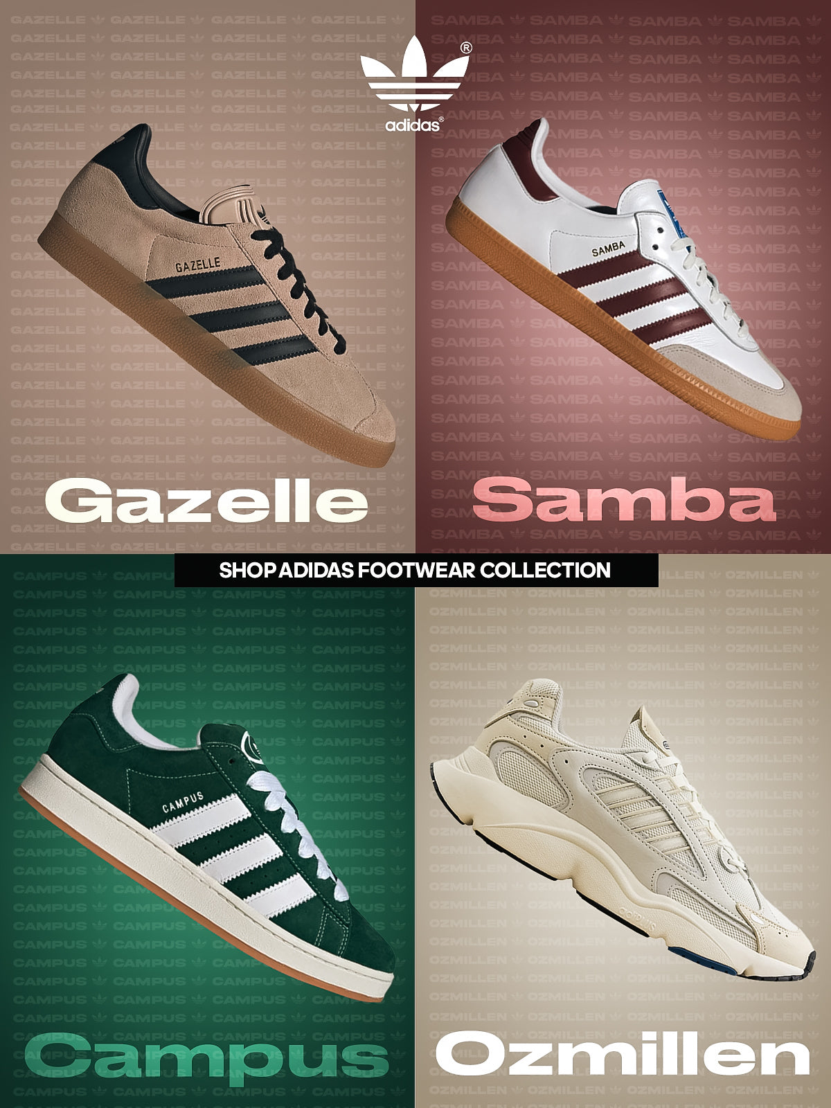 Adidas Samba, Campus, Gazelle, Ozmillen