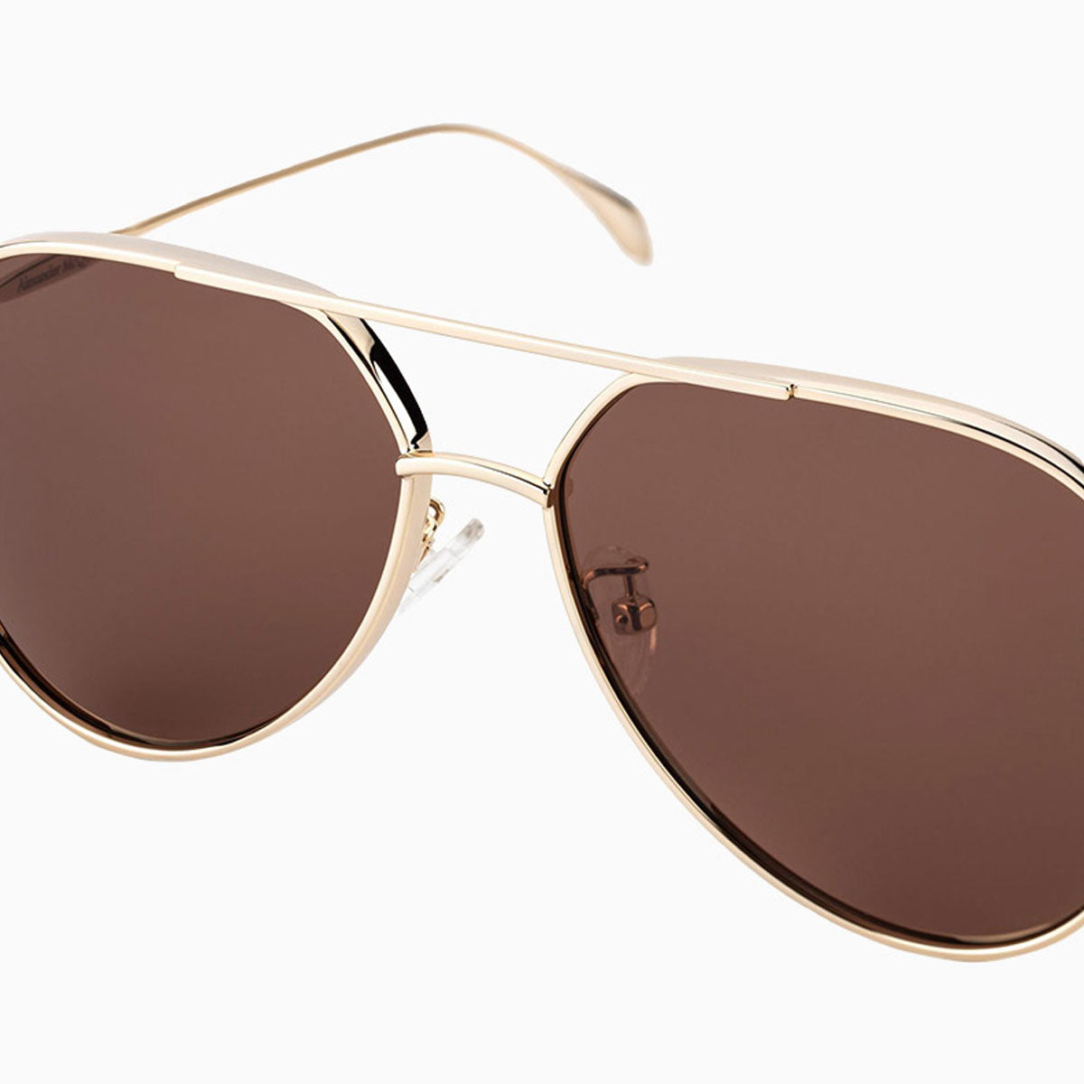 Alexander McQueen Gold Brown Sunglasses