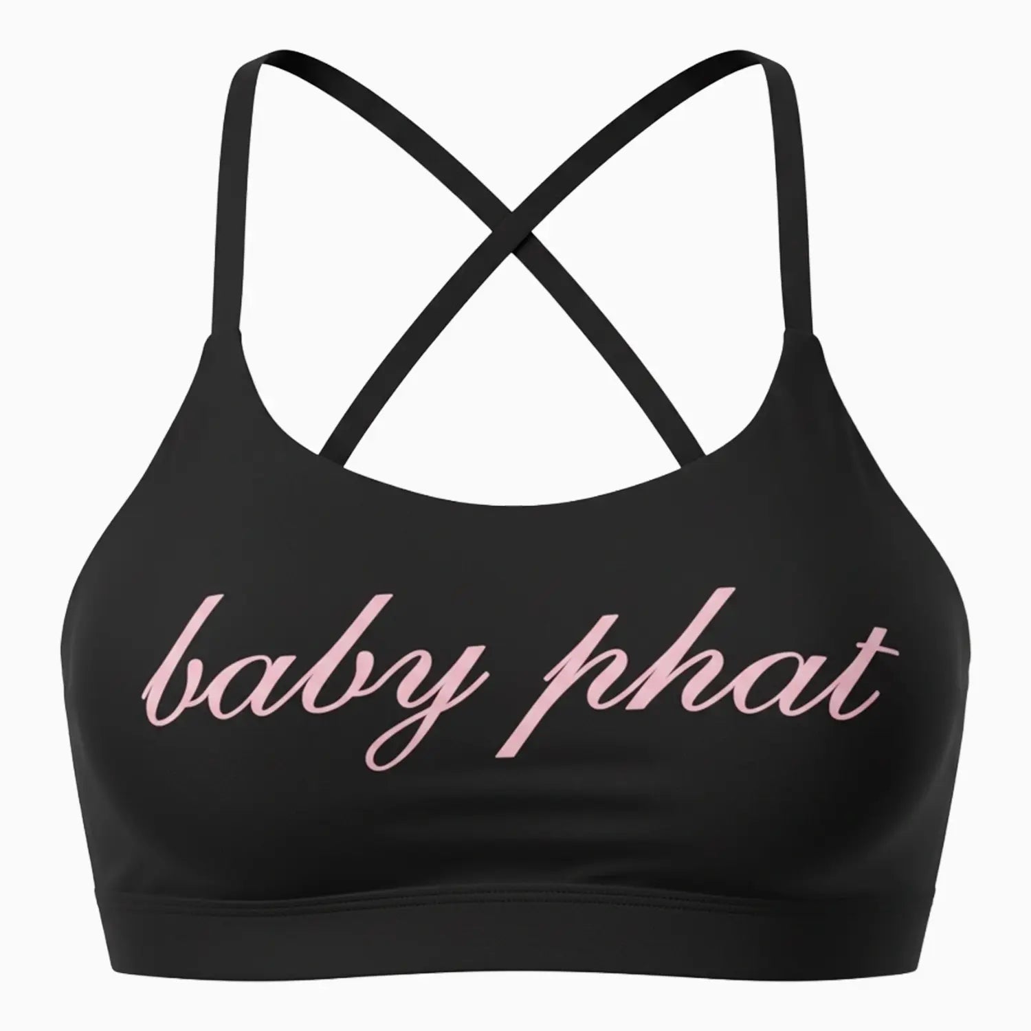 Women's Script Logo Racerback Sports Bra & Biker Shorts Outfit Baby Phat - Tops and Bottoms USA