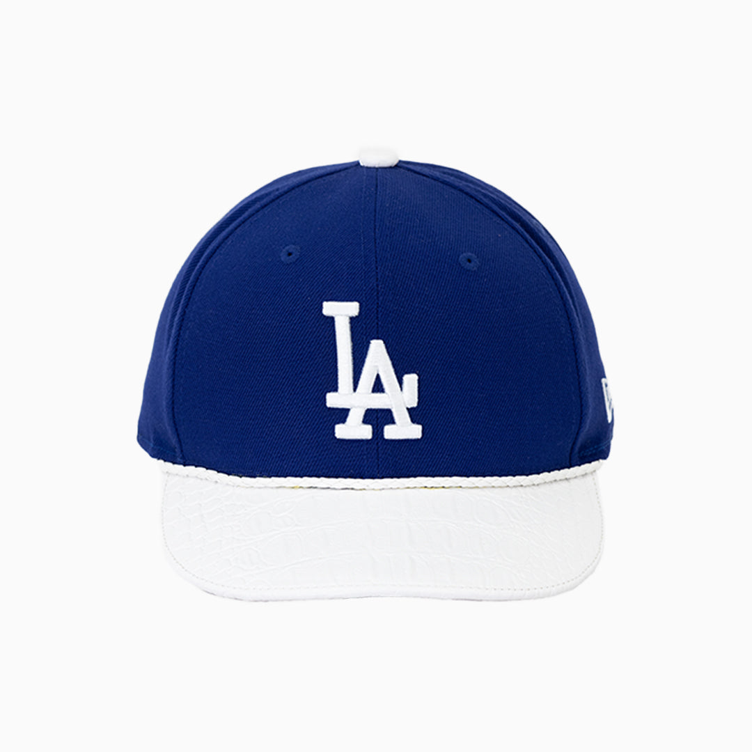breyers-buck-50-los-angeles-dodgers-hat-with-leather-visor-breyers-tladh-bl-wht