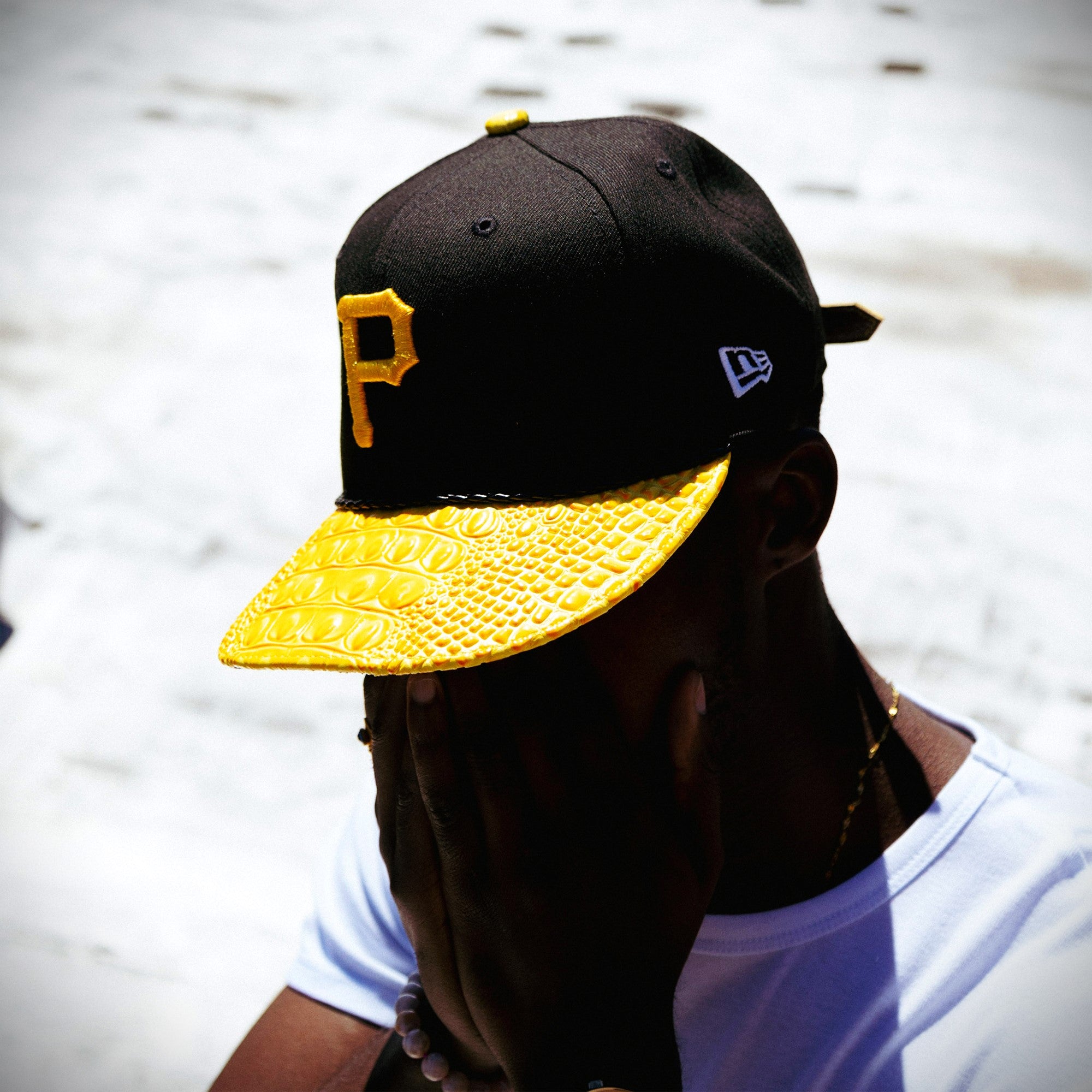 breyers-buck-50-pittsburgh-pirates-hat-with-leather-visor-breyers-tpph-black-yellow