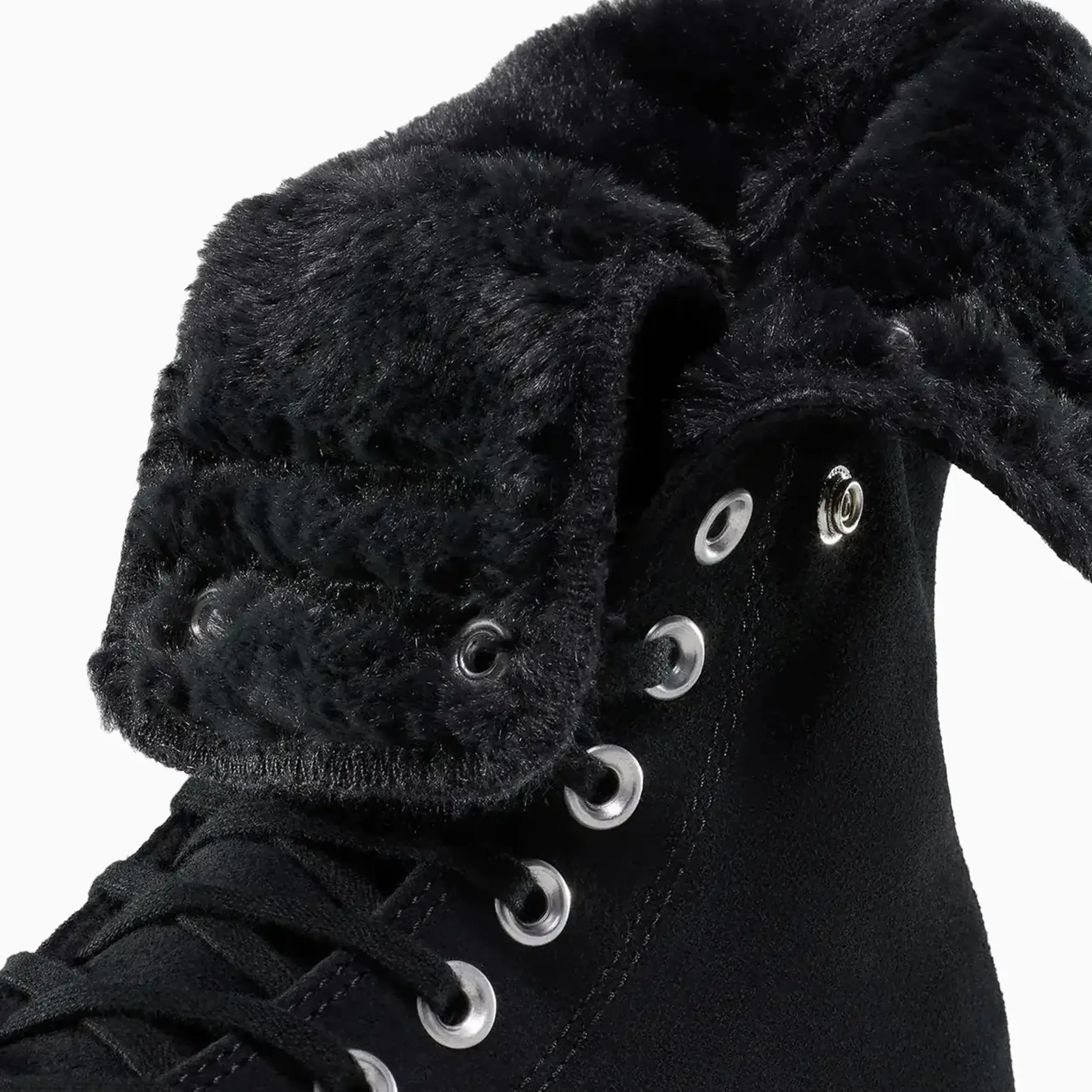Women's All Star Fold Over Lift X-Hi Faux Fur Converse - Tops and Bottoms USA