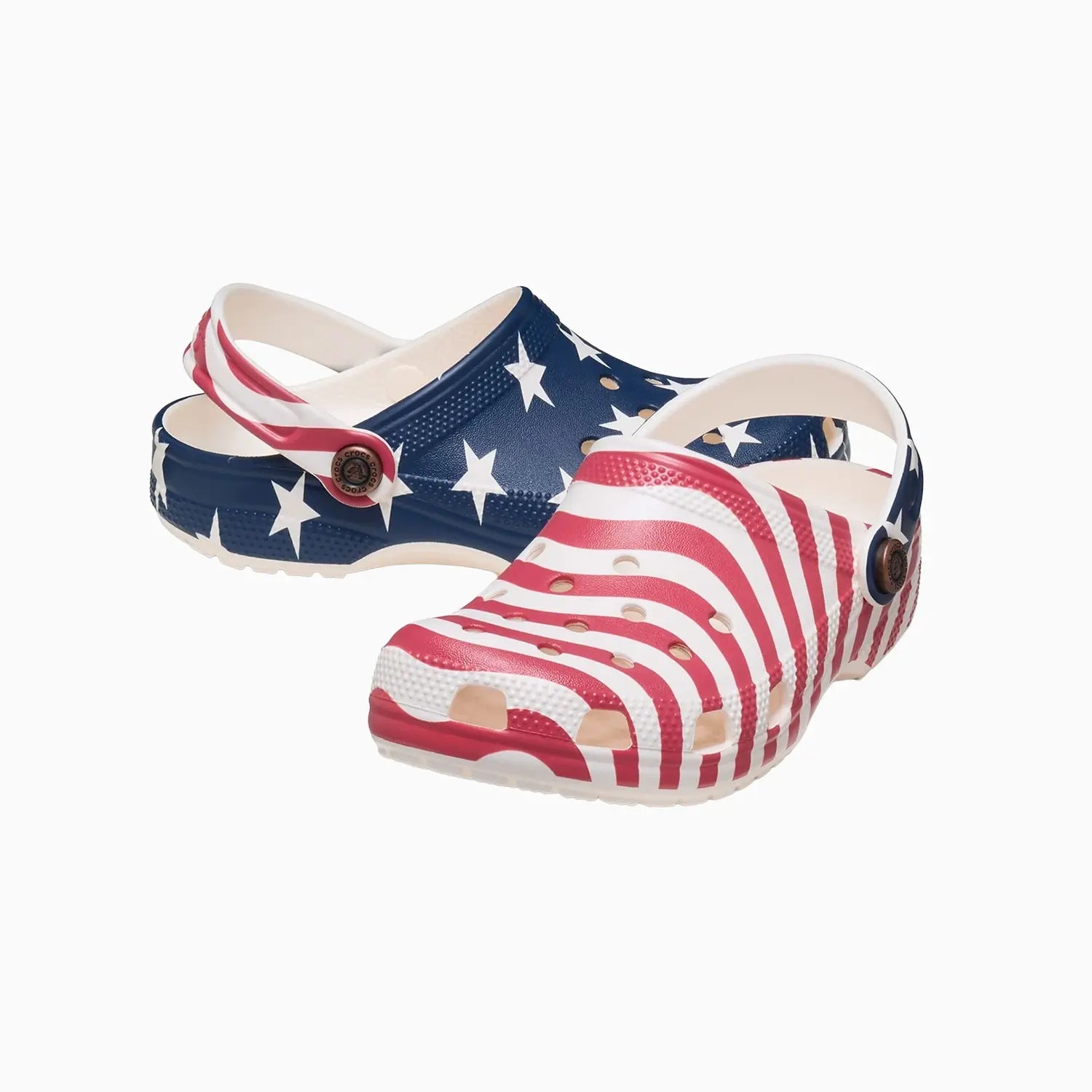 Kid's Classic American Flag Clog Slipper Crocs - Tops and Bottoms USA