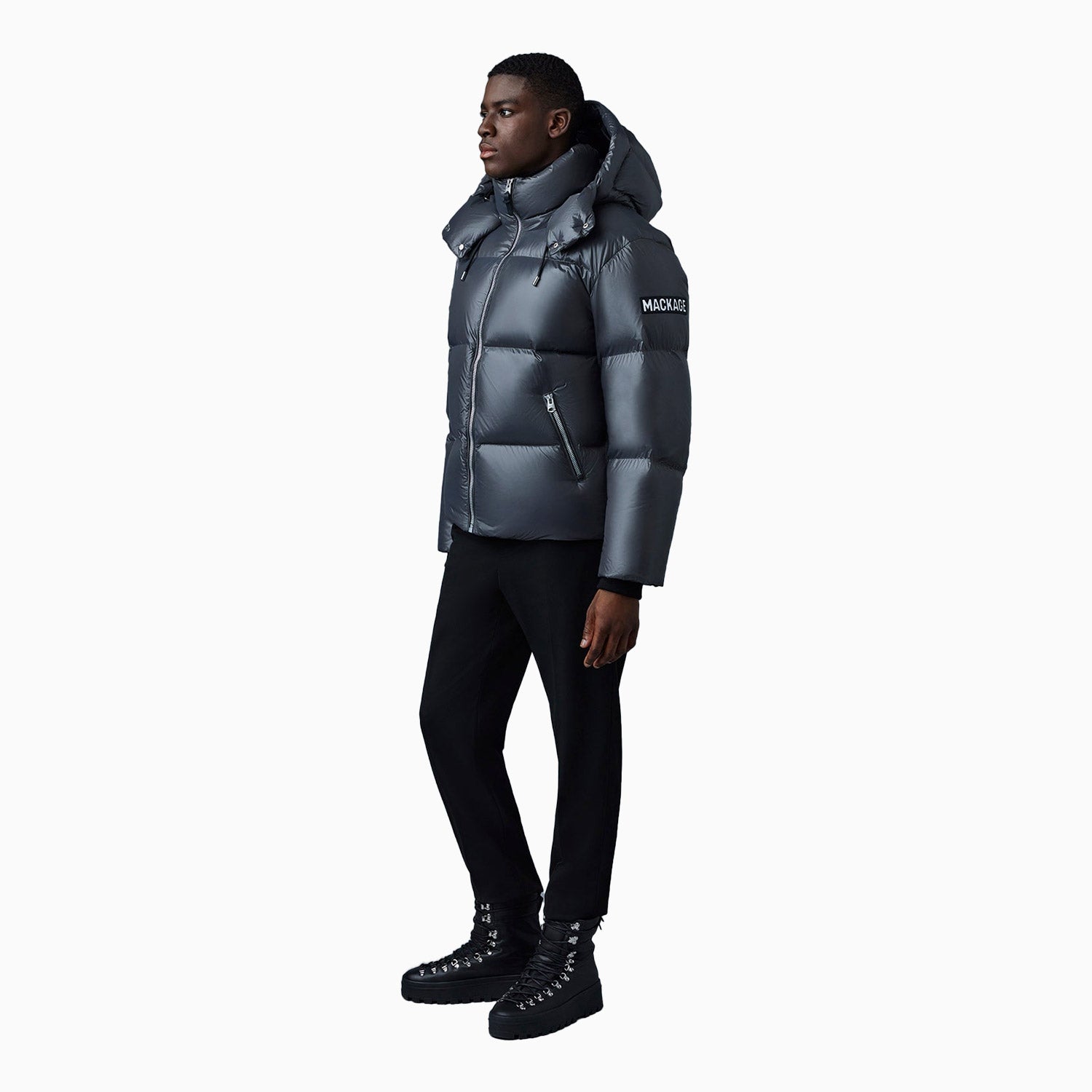 Mackage Men's KENT-Z Lustrous Light Down Jacket With Hood