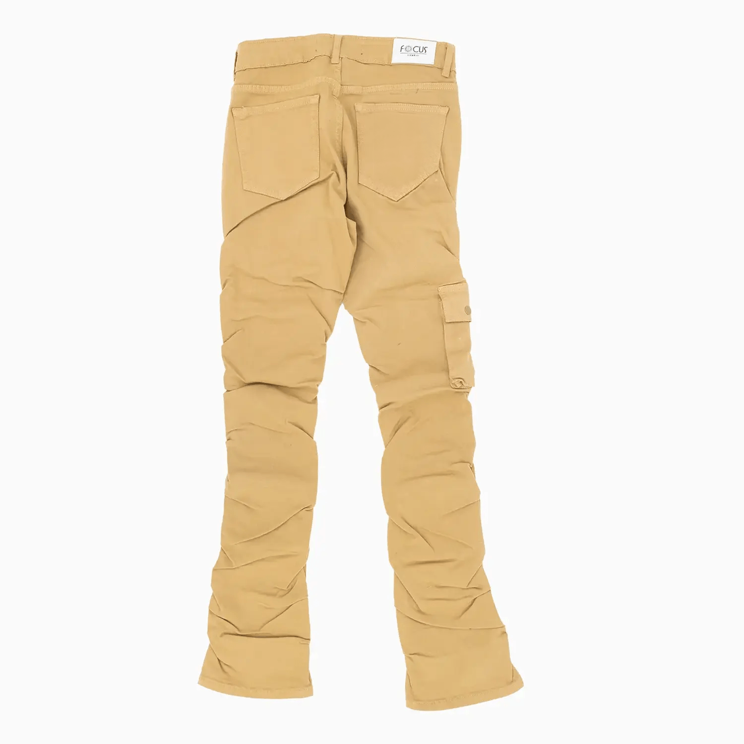Men's Cargo Distressed Stacked Denim Pant
