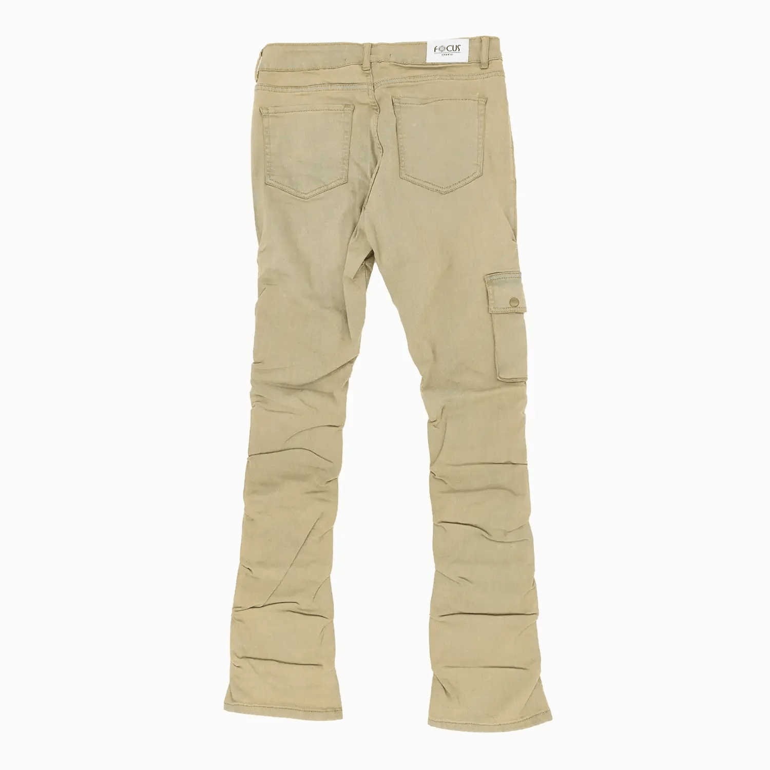 Men's Cargo Distressed Stacked Denim Pant
