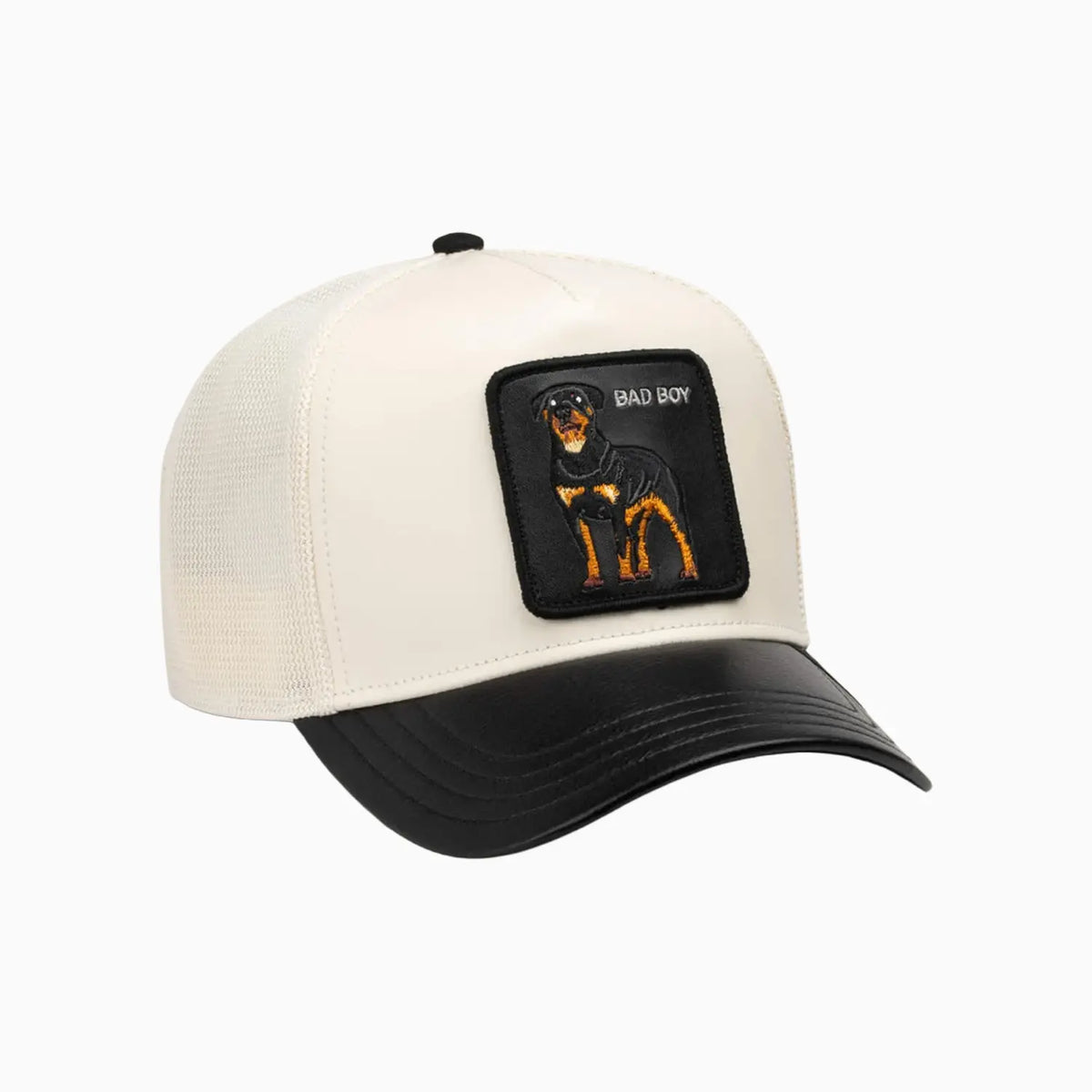 Faux Leather Rottweiler Trucker Hat