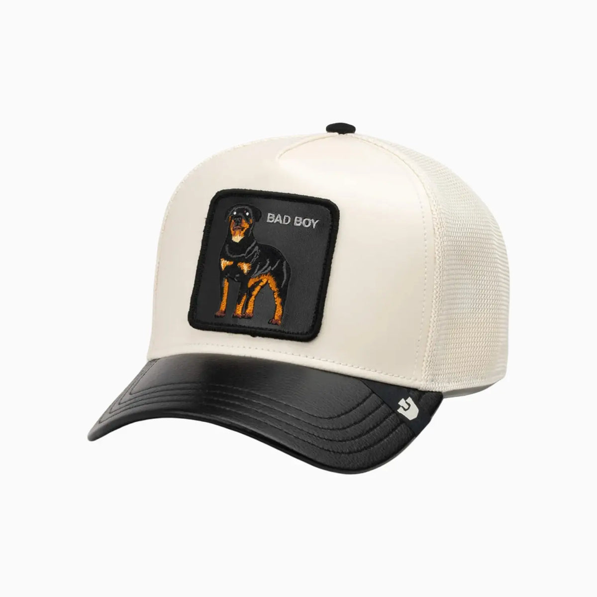 Faux Leather Rottweiler Trucker Hat