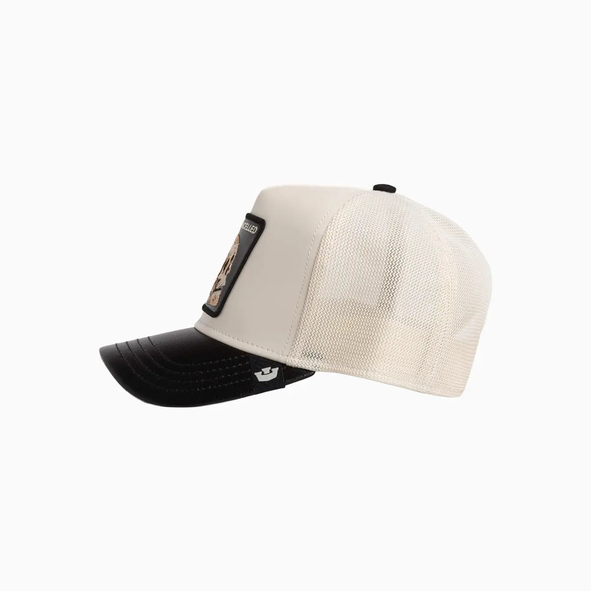 Faux Leather Skull Trucker Hat