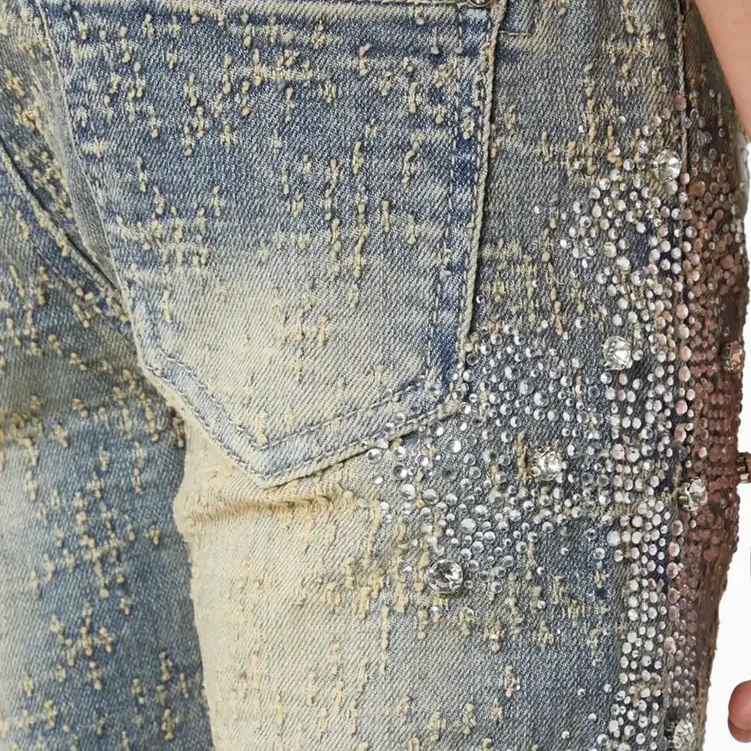 Kid's Distressed Cross Denim Pant Guapi - Tops and Bottoms USA