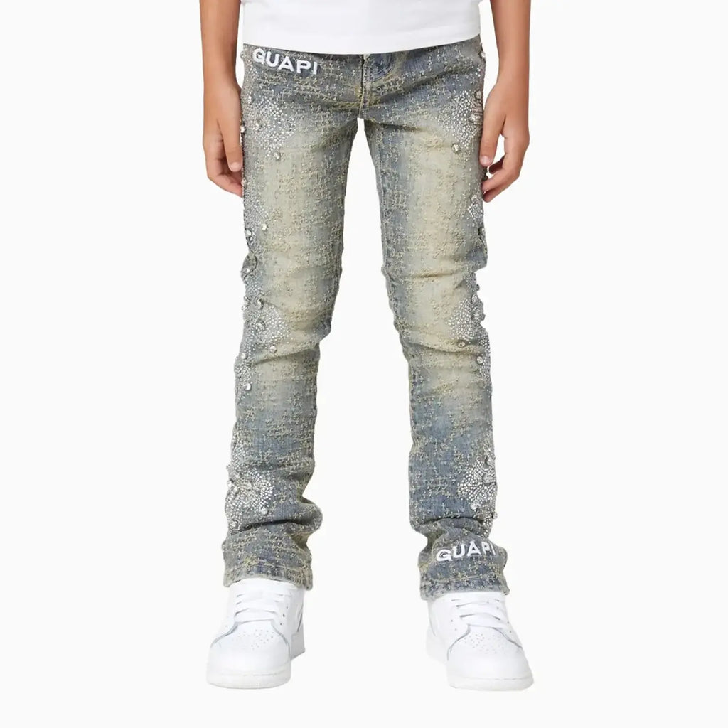 Guapi Kid's Distressed Cross Denim Pant