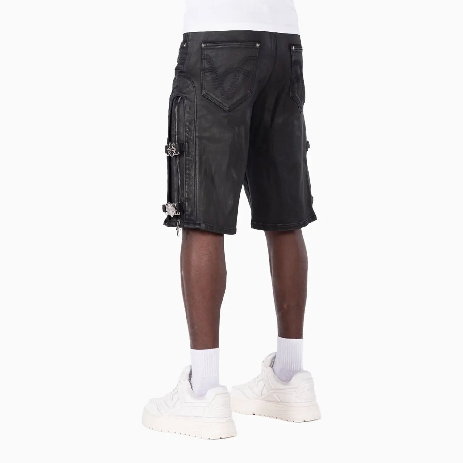 Men's All Black Cross Buckle Shorts Guapi - Tops and Bottoms USA