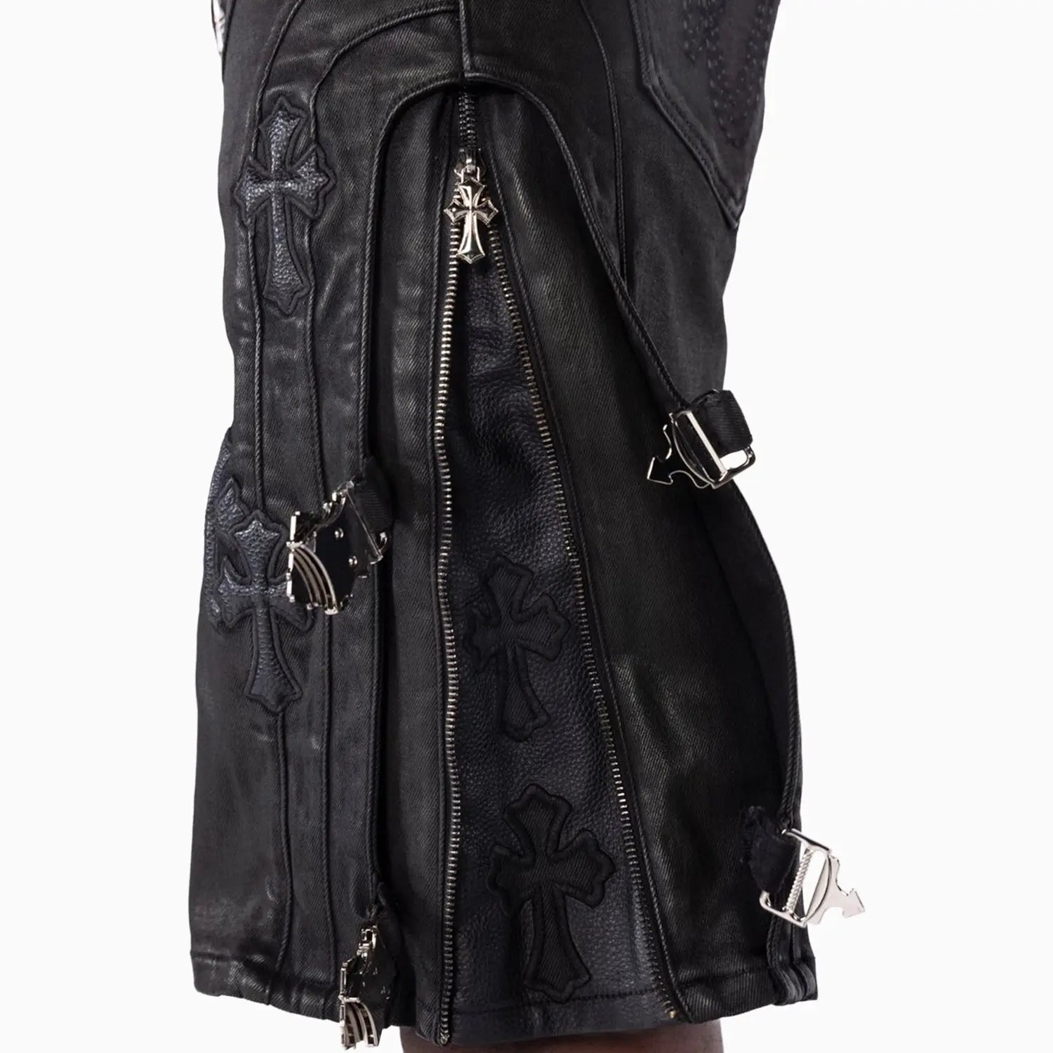 Men's All Black Cross Buckle Shorts Guapi - Tops and Bottoms USA