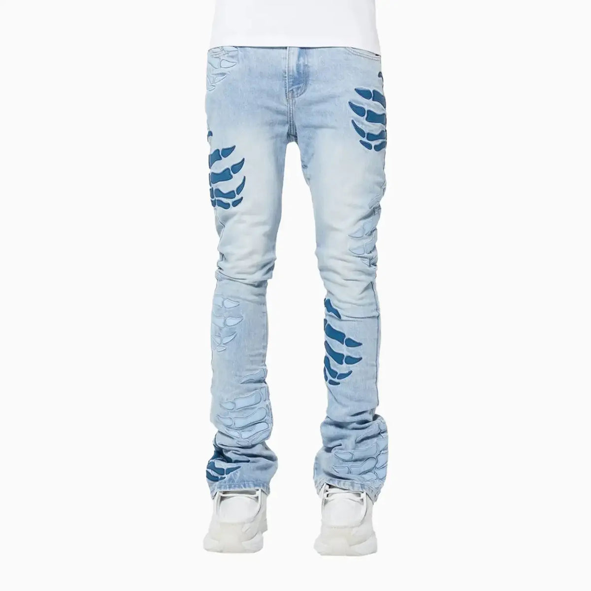 Guapi Men's Aqua Blue Hell Dragger Denim Pant