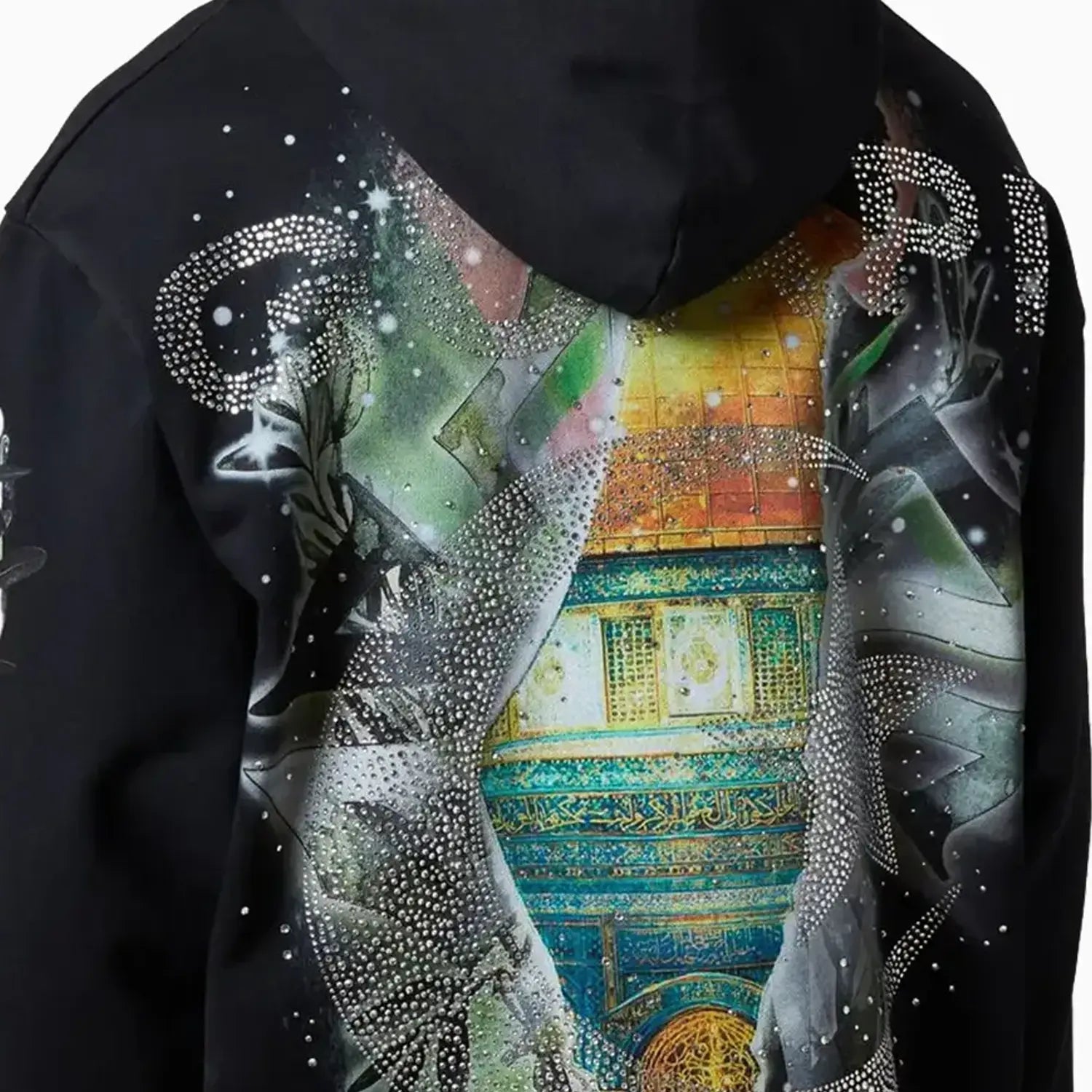 Men's Black Free Palestine Hoodie Guapi - Tops and Bottoms USA