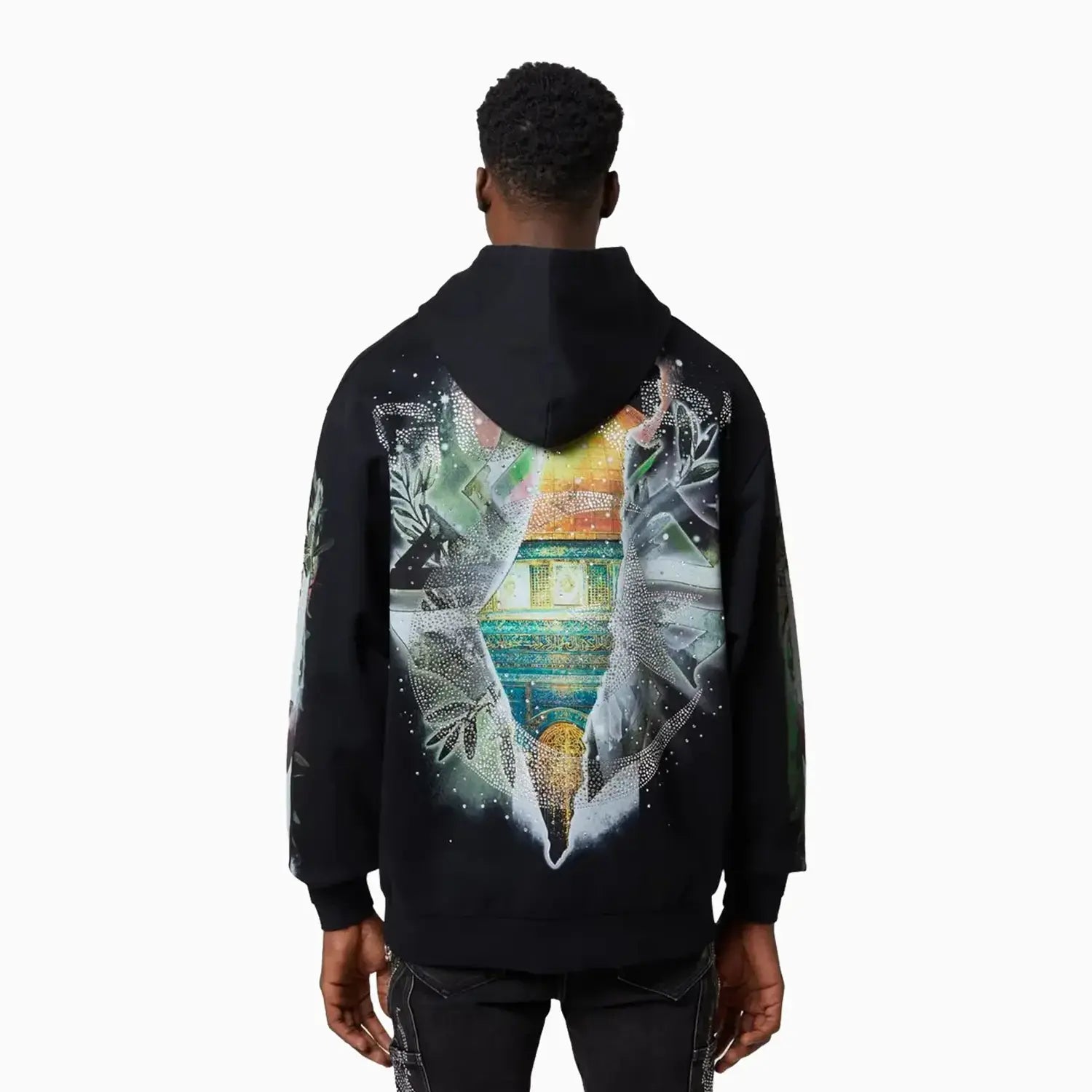 Men's Black Free Palestine Hoodie Guapi - Tops and Bottoms USA