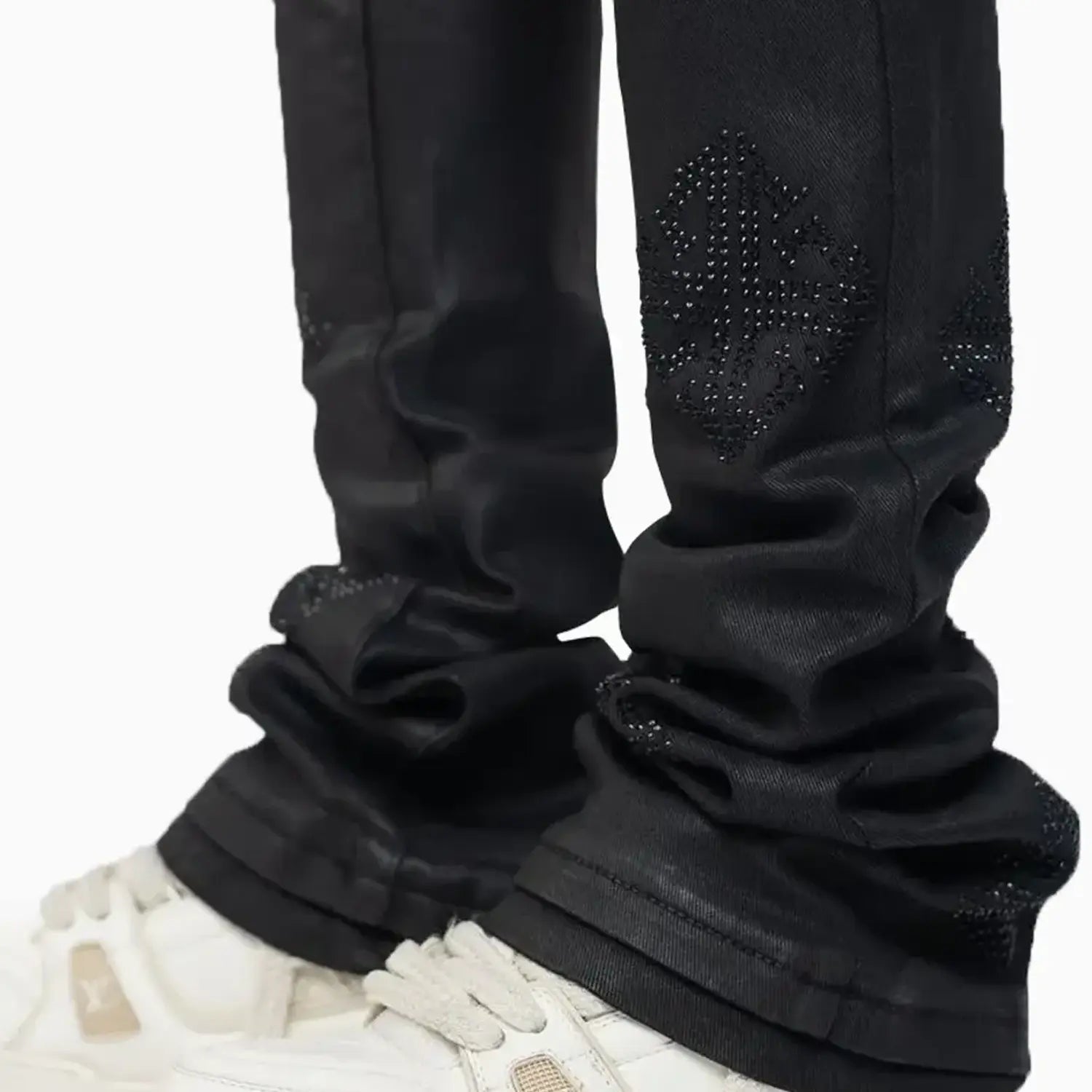 Men's Black Icon Embellished Denim Pant Guapi - Tops and Bottoms USA