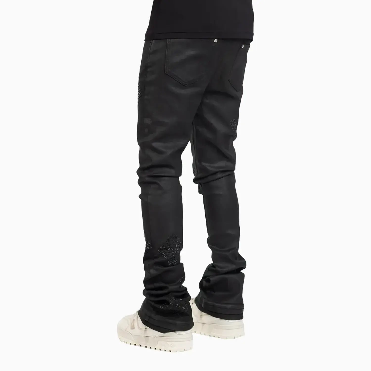 Men's Black Icon Embellished Denim Pant Guapi - Tops and Bottoms USA