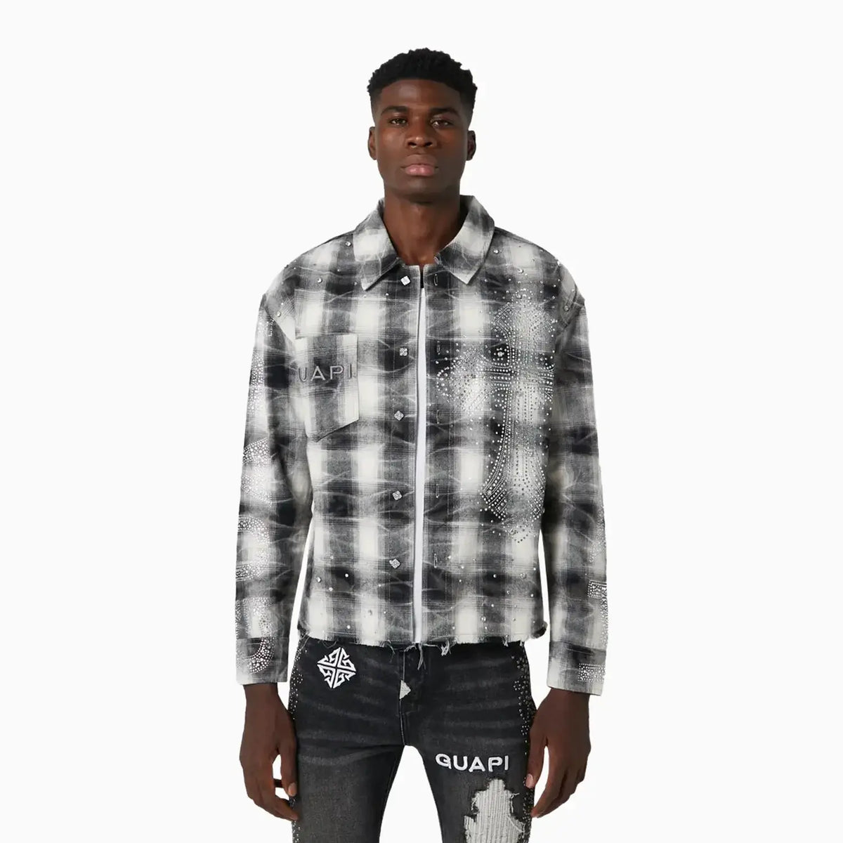 ジャケット・アウター GUAPI / Cloud Grey Cross Flannel guapi-mens-cloud-grey-cross-