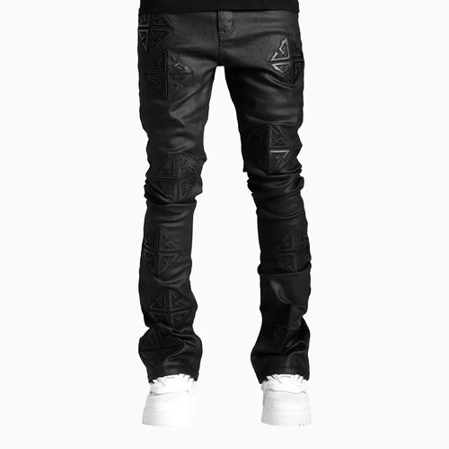 パンツ GUAPI OBSIDIAN BLACK STACKED DENIM GUAPI Obsidian Black Waxed Stacked Denim – Upper Level 916