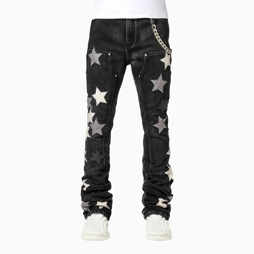 Guapi Men's Obsidian Black Vintage Stars Denim