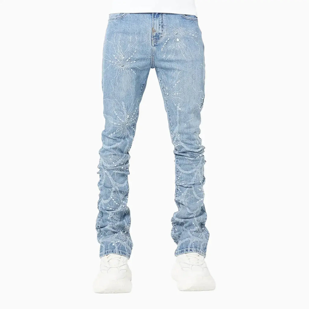 Guapi Men's Steel Blue Spider Denim Pant