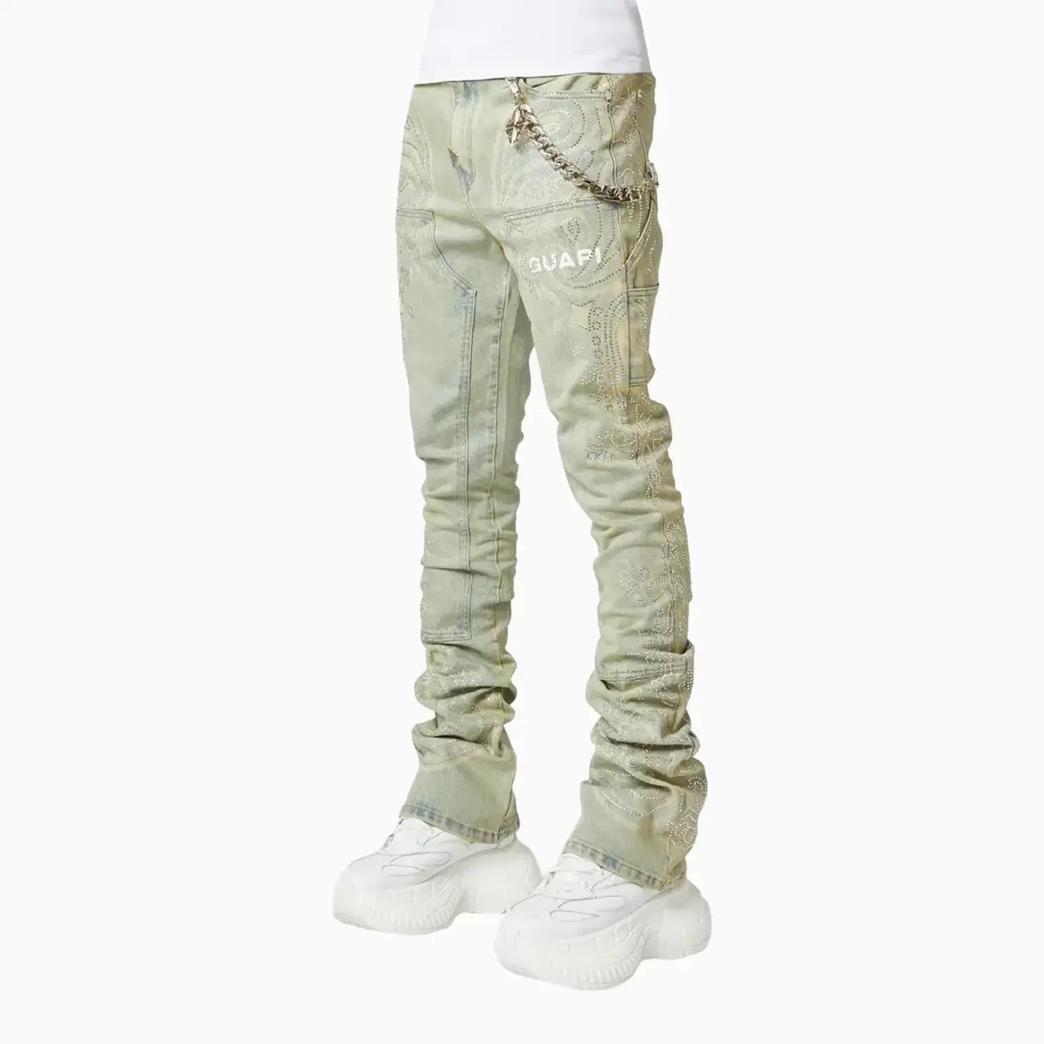 Men's Vintage Paisley Denim Pant Guapi - Tops and Bottoms USA