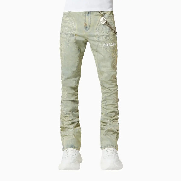 Guapi Men's Vintage Paisley Denim Pant